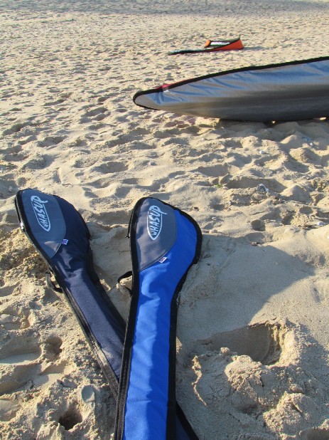 whasup paddle bags on beach
